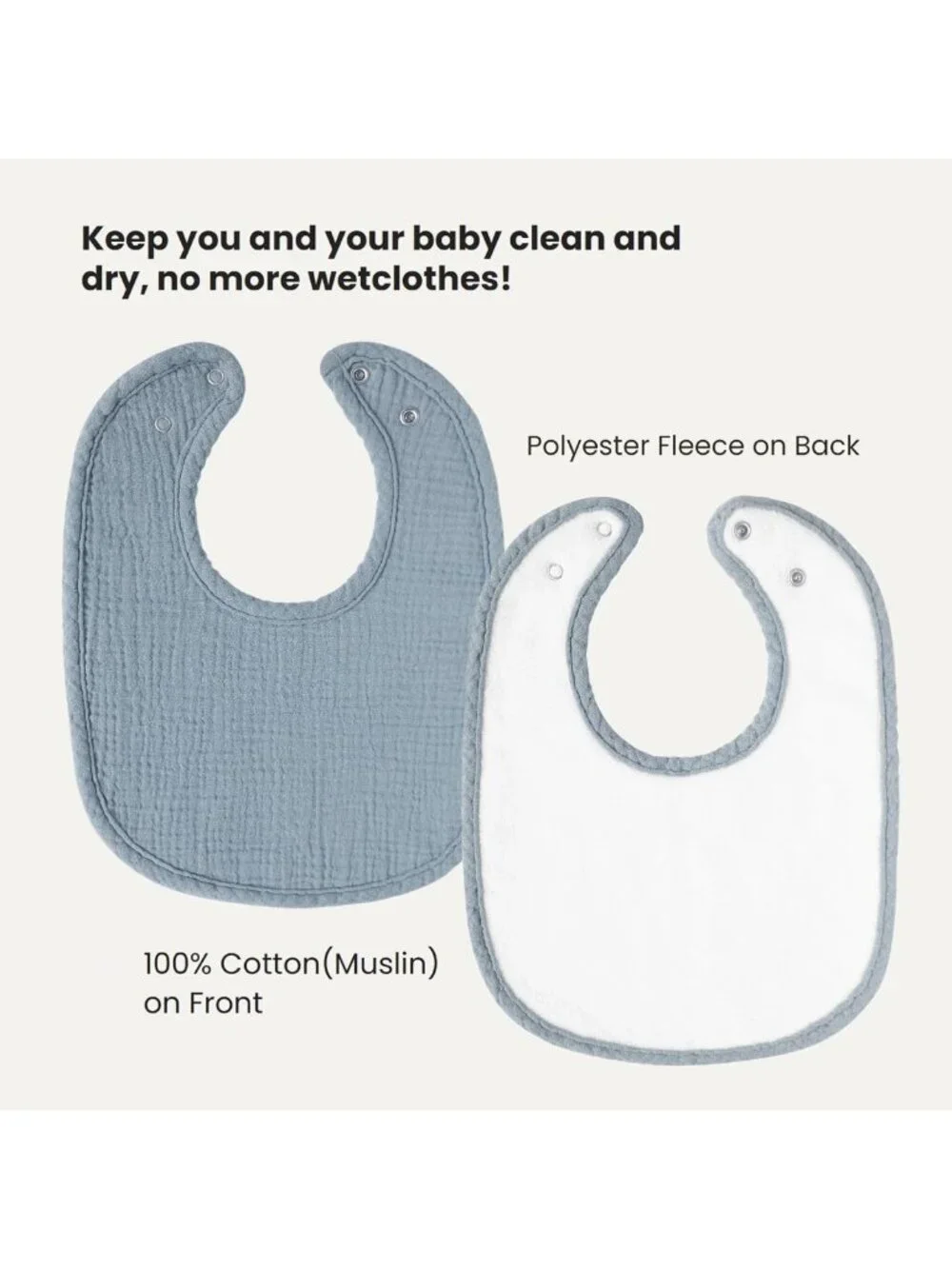 Soft Cotton Baby Bibs 8-Pack | Unisex Bandana Drool Bibs for Teething & Drooling